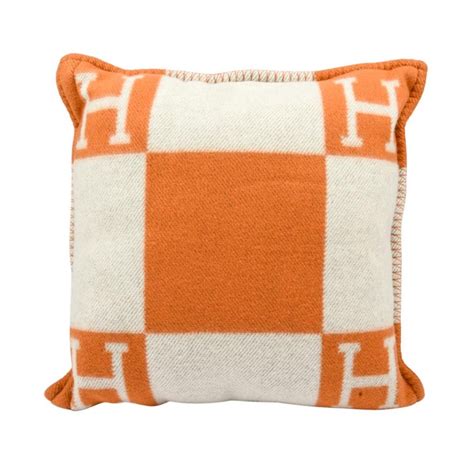 hermes orange pillows|grey Hermes blanket.